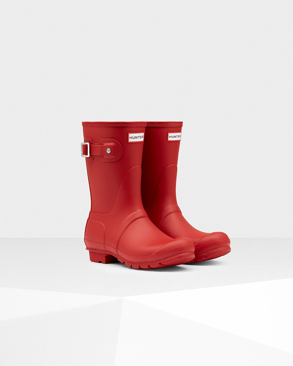 Botas de Lluvia Cortas Hunter Mujer - Original - Rojos - ZYEKCGP-57